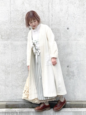 「keisuke kanda（ケイスケカンダ）のアイテム（ジャンパースカート）」を使った、はまちゃんさん（レディース・148cm）の春コーディネート