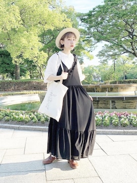 「PAR ICI（パーリッシィ）のアイテム（シャツ/ブラウス）」を使った、はまちゃんさん（レディース・148cm）の夏コーディネート