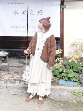 「chambre de charme（シャンブルドゥシャーム）のアイテム（トップス）」を使った、はまちゃんさん（レディース・148cm）の春コーディネート