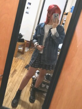 「skirt」｜「アイテム（デニムジャケット）」を使った、JojosOOTD:3さん（レディース・160cm）の春コーディネート