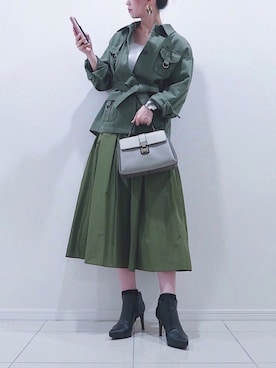「レザー」｜「アイテム（ブーティ）」を使った、natsuさん（レディース・162cm）の秋コーディネート
