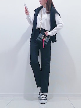 「M nort（エムノート）のアイテム（パンツ）」を使った、natsuさん（レディース・162cm）の冬コーディネート