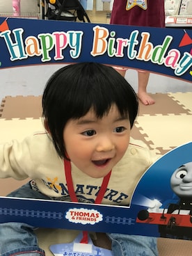 「MIKI HOUSE（ミキハウス）のアイテム（その他パンツ）」を使った、KiKi❤︎Yutoさん（キッズ・80cm）の春コーディネート