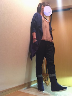 「シフォンブラウス」｜「アイテム（その他アウター）」を使った、☺︎ゆき❅*॰ॱさん（レディース・164cm）の冬コーディネート