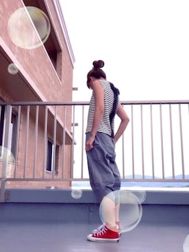 「チュールリボン」｜☺︎ゆき❅*॰ॱさん（レディース・164cm）の夏コーディネート