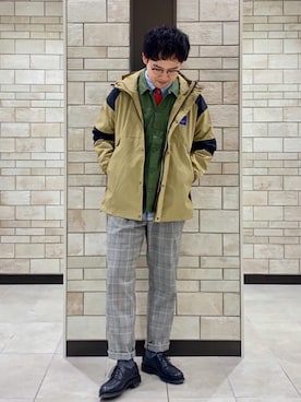 「アウターコーデ」｜「アイテム（マウンテンパーカー）」を使った、coen Shimizuさん（メンズ・178cm）の冬コーディネート