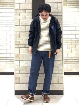 「アウターコーデ」｜「アイテム（マウンテンパーカー）」を使った、coen Shimizuさん（メンズ・178cm）の冬コーディネート