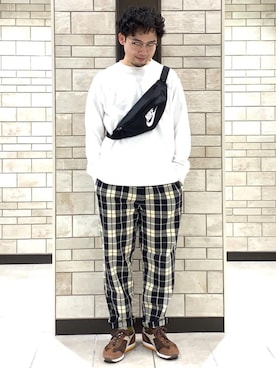 「coen（コーエン）のUSAコットンヘビーウェイトロンT（Tシャツ/カットソー）」を使った、coen Shimizuさん（メンズ・178cm）の春コーディネート