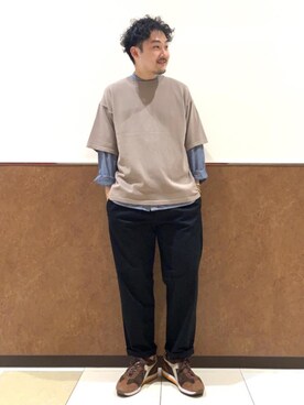 coen Shimizuさんの「カラーネップバンドカラーシャツ」を使ったコーディネート