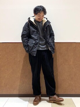 「ボア」｜「アイテム（マウンテンパーカー）」を使った、coen Shimizuさん（メンズ・177cm）の秋コーディネート