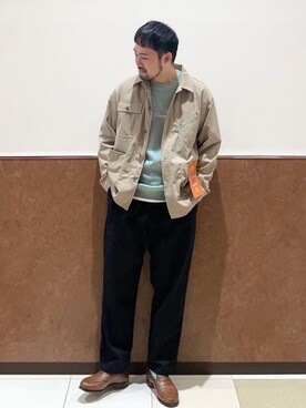 「アイテム（スウェット、ブルー系）」を使った、coen Shimizuさん（メンズ・177cm）の冬コーディネート
