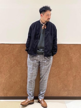 「coen（コーエン）のアイテム（ブルゾン）」を使った、coen Shimizuさん（メンズ・177cm）の冬コーディネート