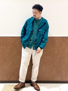 「coen（コーエン）のアイテム（ブルゾン）」を使った、coen Shimizuさん（メンズ・177cm）の春コーディネート
