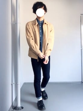 「Dr. Martens（ドクターマーチン）のDr.Martens (ドクターマーチン)/1461 3EYE GIBSON SHOES（その他シューズ）」を使った、はるにゃさん（メンズ・170cm）の冬コーディネート