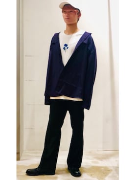 「COOOPER」｜「アイテム（スラックス）」を使った、YUKIさん（メンズ・168cm）の秋コーディネート