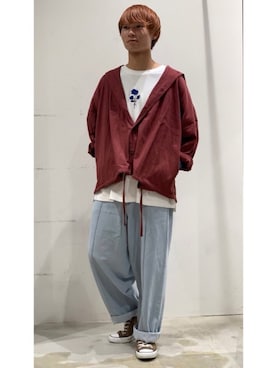 「フーディシャツ」｜YUKIさん（メンズ・168cm）の秋コーディネート