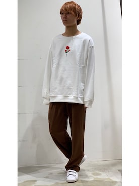「COOOPER」｜「アイテム（スラックス）」を使った、YUKIさん（メンズ・168cm）の秋コーディネート