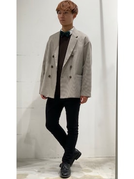 「CASPER JOHN（キャスパージョン）のアイテム（ドレスシューズ）」を使った、YUKIさん（メンズ・168cm）の秋コーディネート