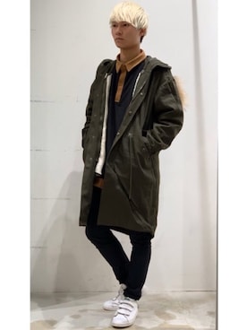 「CASPER JOHN（キャスパージョン）のアイテム（モッズコート）」を使った、YUKIさん（メンズ・168cm）の秋コーディネート