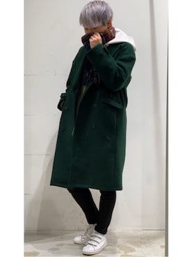 「CASPER JOHN（キャスパージョン）のアイテム（チェスターコート）」を使った、YUKIさん（メンズ・168cm）の冬コーディネート