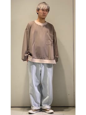 「ゆったりシルエット」｜「アイテム（スウェット）」を使った、YUKIさん（メンズ・168cm）の冬コーディネート