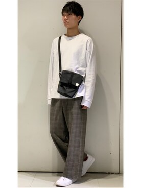 「FRED PERRY（フレッドペリー）のアイテム（シューズ）」を使った、YUKIさん（メンズ・168cm）の春コーディネート