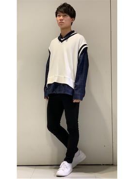 「DOOPZ（ドープス）のアイテム（パンツ）」を使った、YUKIさん（メンズ・168cm）の春コーディネート