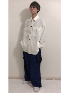 YUKIさんの「Drape Chief Petty Officer Shirts/ドレープCPOシャツ」を使ったコーディネート