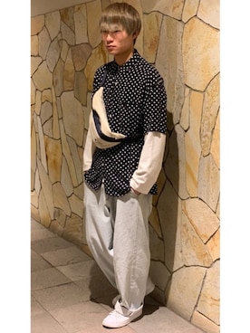 「FRED PERRY（フレッドペリー）のアイテム（シューズ）」を使った、YUKIさん（メンズ・168cm）の春コーディネート