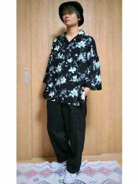「CASPER JOHN（キャスパージョン）のCenter Pleats Ankle Wide Slacks/センタープリーツアンクルワイドスラックス(セットアップ対応)（その他パンツ）」を使った、YUKIさん（メンズ・168cm）の春コーディネート