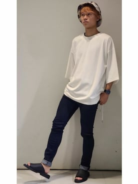 「CASPER JOHN（キャスパージョン）のアイテム（シューズ）」を使った、YUKIさん（メンズ・168cm）の夏コーディネート