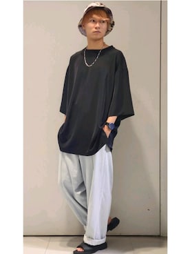 「CASPER JOHN（キャスパージョン）のアイテム（シューズ）」を使った、YUKIさん（メンズ・168cm）の夏コーディネート