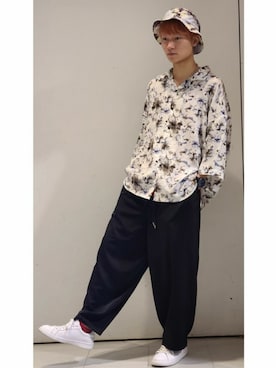 「STUSSY（ステューシー）のアイテム（帽子）」を使った、YUKIさん（メンズ・168cm）の夏コーディネート