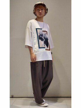 「STUSSY（ステューシー）のアイテム（帽子）」を使った、YUKIさん（メンズ・168cm）の夏コーディネート