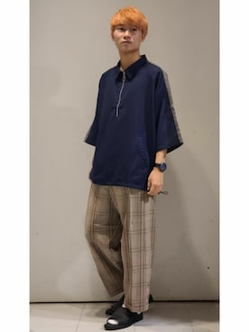 「CASPER JOHN（キャスパージョン）のアイテム（シューズ）」を使った、YUKIさん（メンズ・168cm）の夏コーディネート