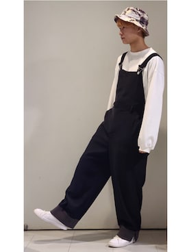 「CASPER JOHN（キャスパージョン）のアイテム（オールインワン・サロペット）」を使った、YUKIさん（メンズ・168cm）の夏コーディネート