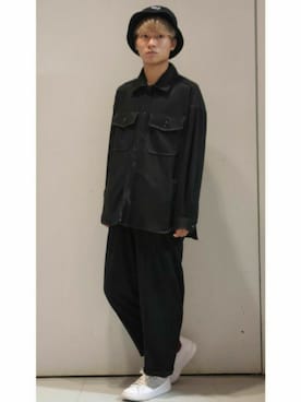 「CASPER JOHN（キャスパージョン）のCenter Pleats Ankle Wide Slacks/センタープリーツアンクルワイドスラックス(セットアップ対応)（その他パンツ）」を使った、YUKIさん（メンズ・168cm）の秋コーディネート
