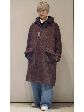 「CASPER JOHN（キャスパージョン）のアイテム（ステンカラーコート）」を使った、YUKIさん（メンズ・168cm）の冬コーディネート