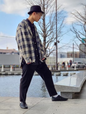 「CASPER JOHN（キャスパージョン）のアイテム（帽子）」を使った、YUKIさん（メンズ・168cm）の冬コーディネート
