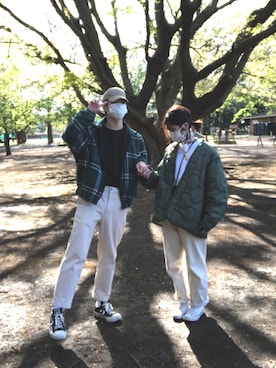 「neos（ネオス）のアイテム（ブルゾン）」を使った、ミウラチャンさん（レディース・154cm）の春コーディネート