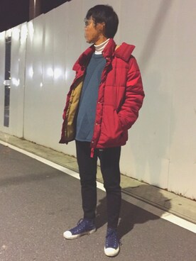 「H&M（エイチ・アンド・エム）のアイテム（ダウンジャケット/コート）」を使った、Kyaさん（メンズ・173cm）の秋コーディネート