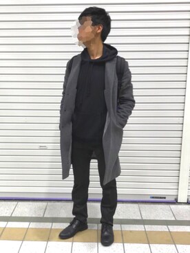 「improves（インプローブス）のアイテム（パーカー）」を使った、Kyaさん（メンズ・173cm）の冬コーディネート