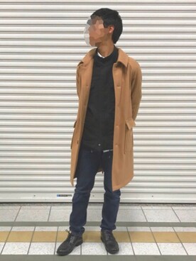 「NANO universe（ナノユニバース）のアイテム（ミリタリージャケット）」を使った、Kyaさん（メンズ・173cm）の冬コーディネート