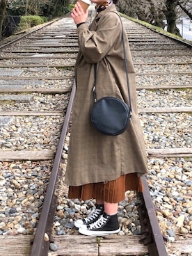 「レイヤードstyle」｜「アイテム（ダウンジャケット/コート）」を使った、panaさん（レディース・167cm）の冬コーディネート