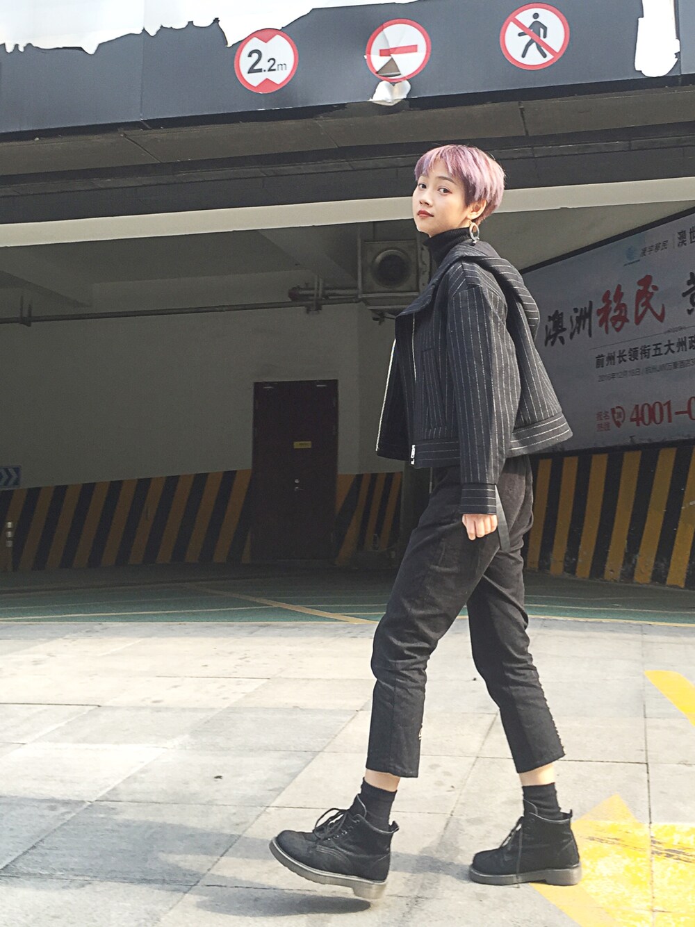 「JNBYのアイテム（ブルゾン、ブラック系）」を使った、HU-Dachaoさん（レディース・158cm）の冬コーディネートの1枚目の写真