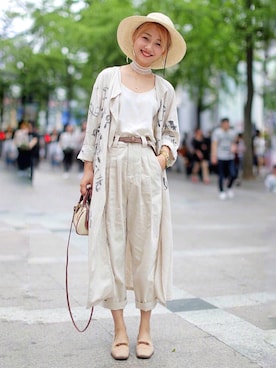 「VINTAGE（ヴィンテージ）のアイテム（その他）」を使った、HU-Dachaoさん（レディース・158cm）の春コーディネート