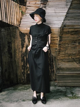 「アイテム（イヤリング）」を使った、HU-Dachaoさん（レディース・158cm・20代）の夏コーディネート