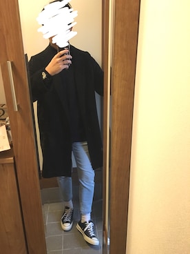 「チャックテイラー」｜「アイテム（チェスターコート）」を使った、bouzu2さん（メンズ・181cm）の冬コーディネート