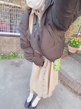 「fifth（フィフス）の中綿ショートダウンコート（ダウンジャケット/コート）」を使った、神奈さん（レディース・153cm）の春コーディネート