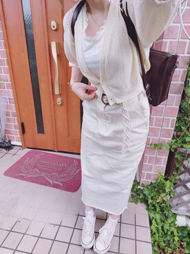 「F i.n.t（フィント）のアイテム（その他アウター）」を使った、神奈さん（レディース・153cm）の夏コーディネート